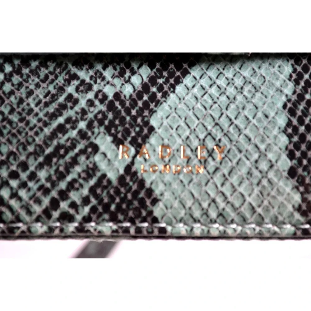 Radley London Reptile Snake Print Teal & Black Crossbody Shoulder Bag Purse‎